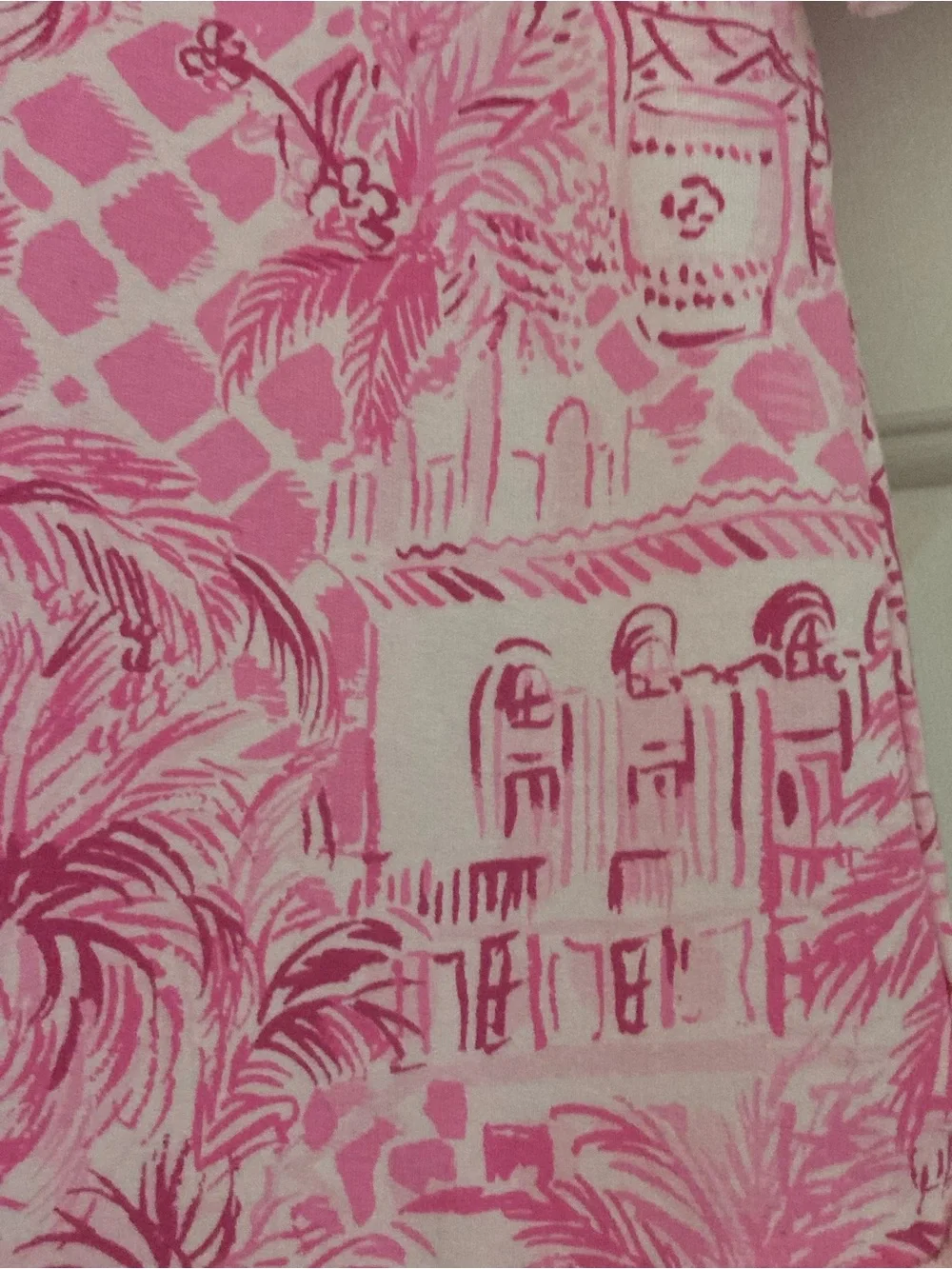 Lilly Pulitzer Girls Pink Palm Ruffle Tiered Dress